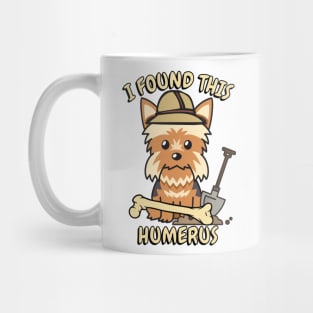 Funny yorkshire terrier is an archaeologist Mug